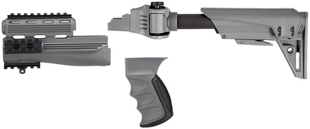 ATI S-Force GEN2 Adjustable Side-Folding Gray Synthetic Stock with Ventilated Handguards for AK-47