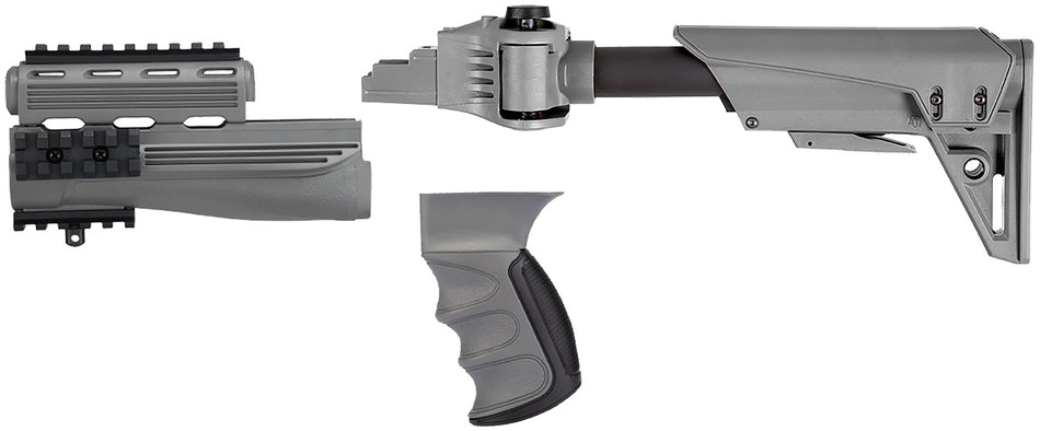 ATI S-Force GEN2 Adjustable Side-Folding Gray Synthetic Stock with Ventilated Handguards for AK-47