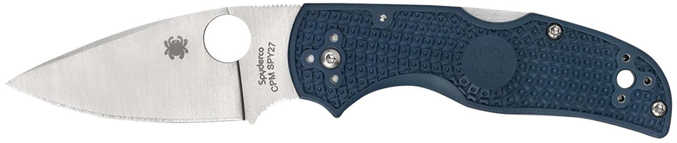 Spyderco C41PCBL5 Native 5 Lightweight 2.95" Folding Knife Plain CPM SPY27 SS Blade Cobalt Blue FRN Handle