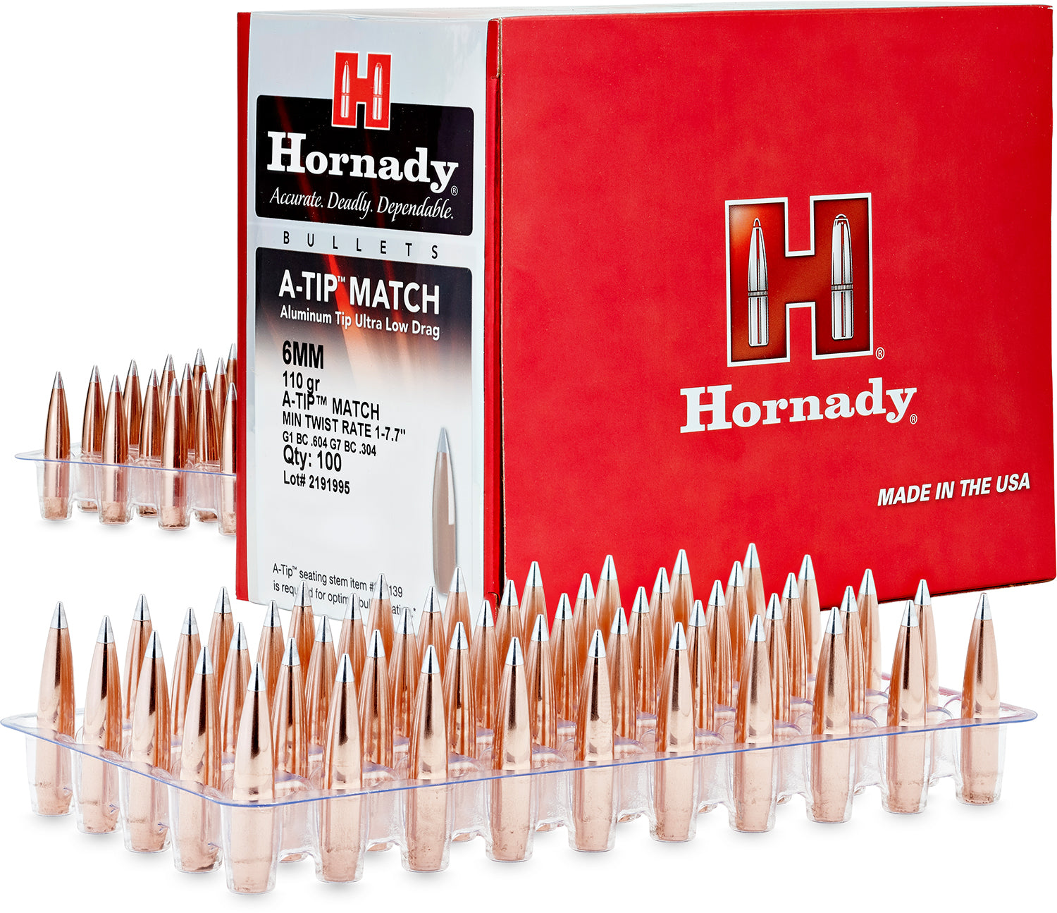 Hornady 6mm .243 110 Grain A-Tip Match Projectiles 500/Box