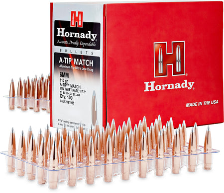 Hornady 6mm .243 110 Grain A-Tip Match Projectiles 500/Box