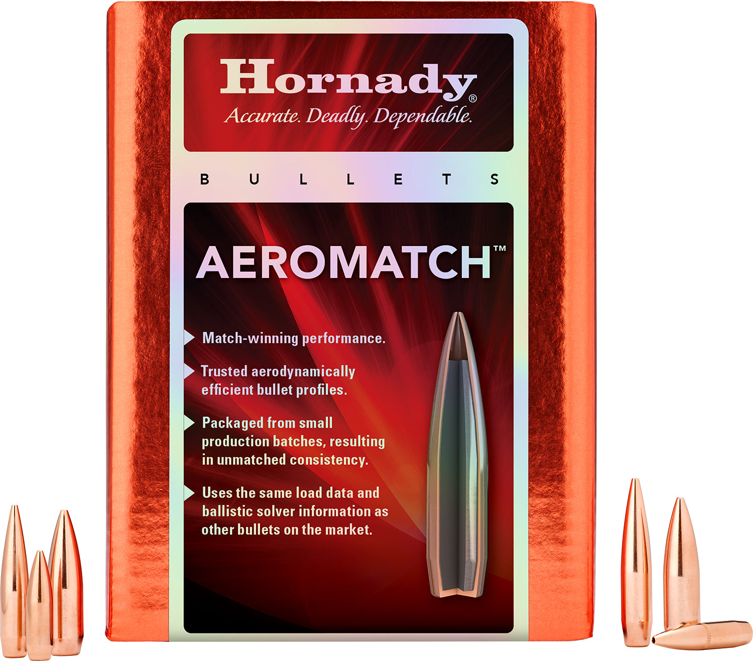 Hornady AeroMatch 6.5mm .264 Diameter 140 Grain Bullets 500 Count Box