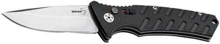 Boker Plus Strike Auto Folding Knife 3.35" Black Drop Point D2 Steel Aluminum Handle