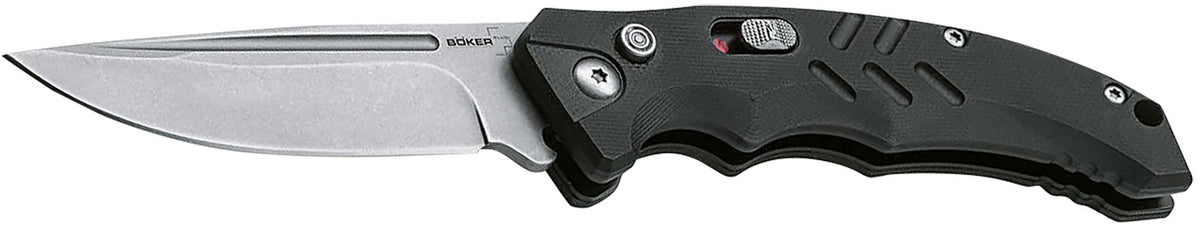 Boker Plus Intention II Automatic Folder Drop Point D2 Steel Blade Black G10 Scales