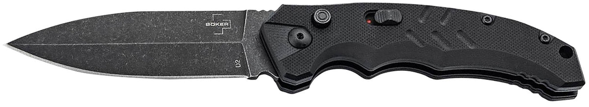 Boker Plus Intention II Auto Folding Dagger 3.35" Black Stonewash D2 Blade G10 Handle