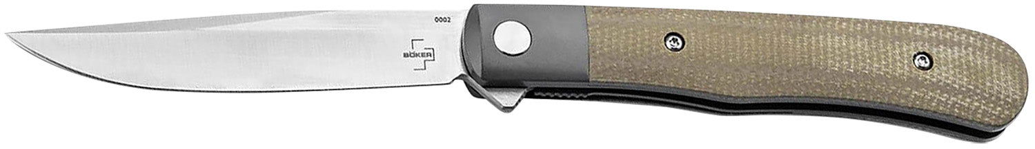 Boker Plus Trapper 01BO930 3.23" Plain Nitro-V Drop Point Micarta Handle Pocket Knife