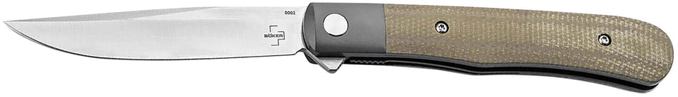 Boker Plus Trapper 01BO930 3.23" Plain Nitro-V Drop Point Micarta Handle Pocket Knife