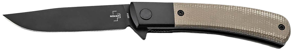 Boker Plus Modern Gentleman 01BO931 2.95" Plain Black Nitro-V Blade Green Micarta Pocket Knife