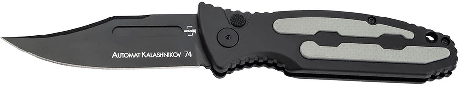 Boker 01KALS136 Kalashnikov 3.35" Clip Point Plain Black D2 Blade Anodized Aluminum Handle Folder