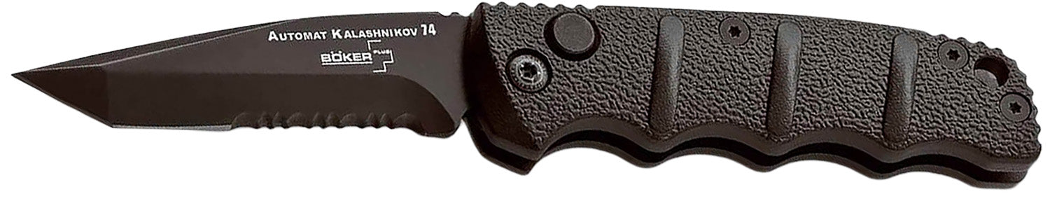 Boker 01KALS98 Kalashnikov Pocket Knife 2.52" Tanto D2 Steel Blade Black Aluminum Handle Folder
