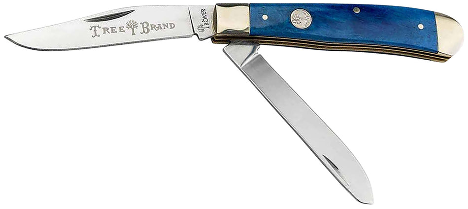 Boker Trapper 2.0 110828 D2 Steel Blade Pocket Knife with Blue Jigged Bone Handle