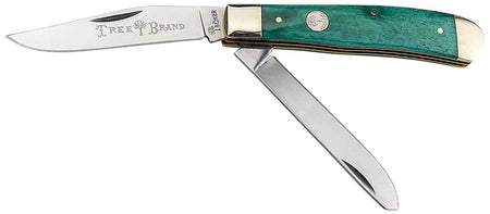 Boker Trapper 2.0 110829 D2 Steel Blade Pocket Knife with Smooth Green Bone Handle