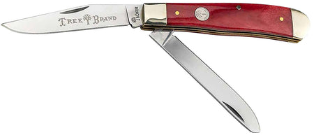 Boker Trapper 110830 D2 Steel Blade Pocket Knife with Smooth Red Bone Handle