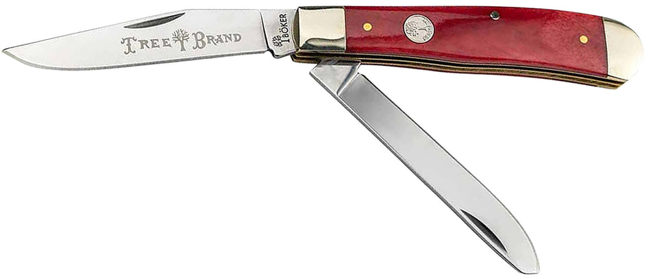 Boker Trapper 110830 D2 Steel Blade Pocket Knife with Smooth Red Bone Handle