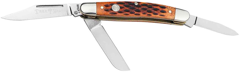 Boker Stockman Traditional 110852 Medium D2 Steel Blade Knife with Brown Jigged Bone Handle