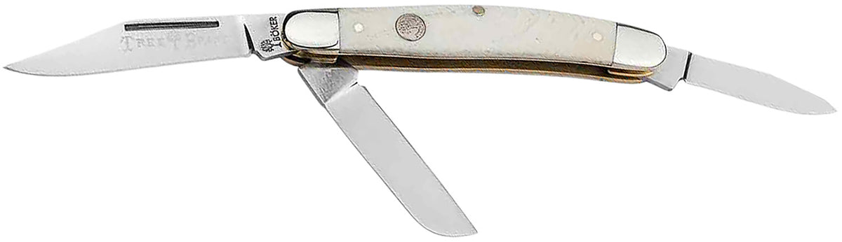 Boker Stockman Traditional 110854 Medium D2 Steel Blade Knife with Smooth White Bone Handle