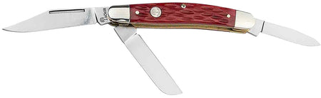 Boker Stockman Traditional 110855 Medium D2 Steel Blade Knife with Red Jigged Bone Handle