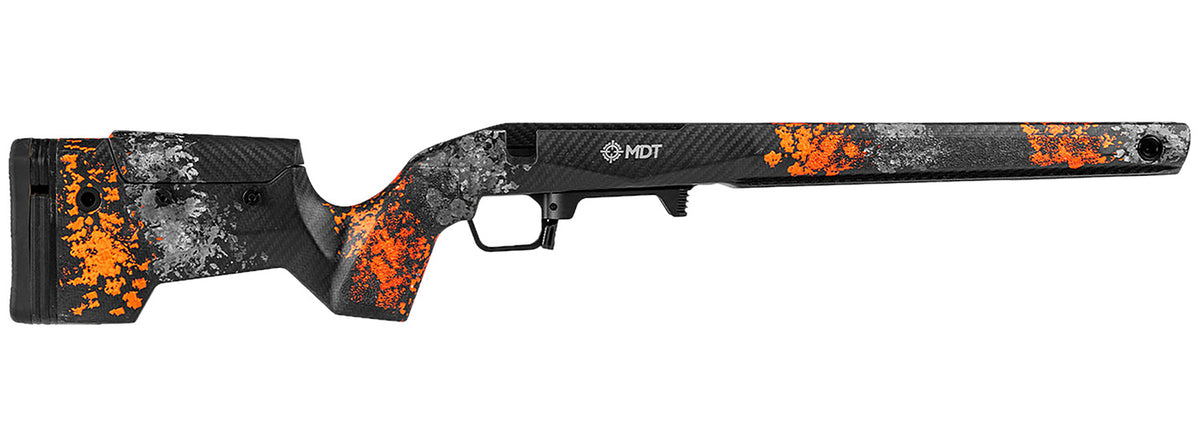 MDT 114482HOG Carbon Fiber Rifle Stock Orange/Gray Remington 700 Foam Filled