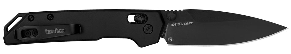 Kershaw Mini Iridium 2051BLK 3" Folding Spear Point D2 Steel Blade, Ice Blue 6061-T6 Aluminum Handle
