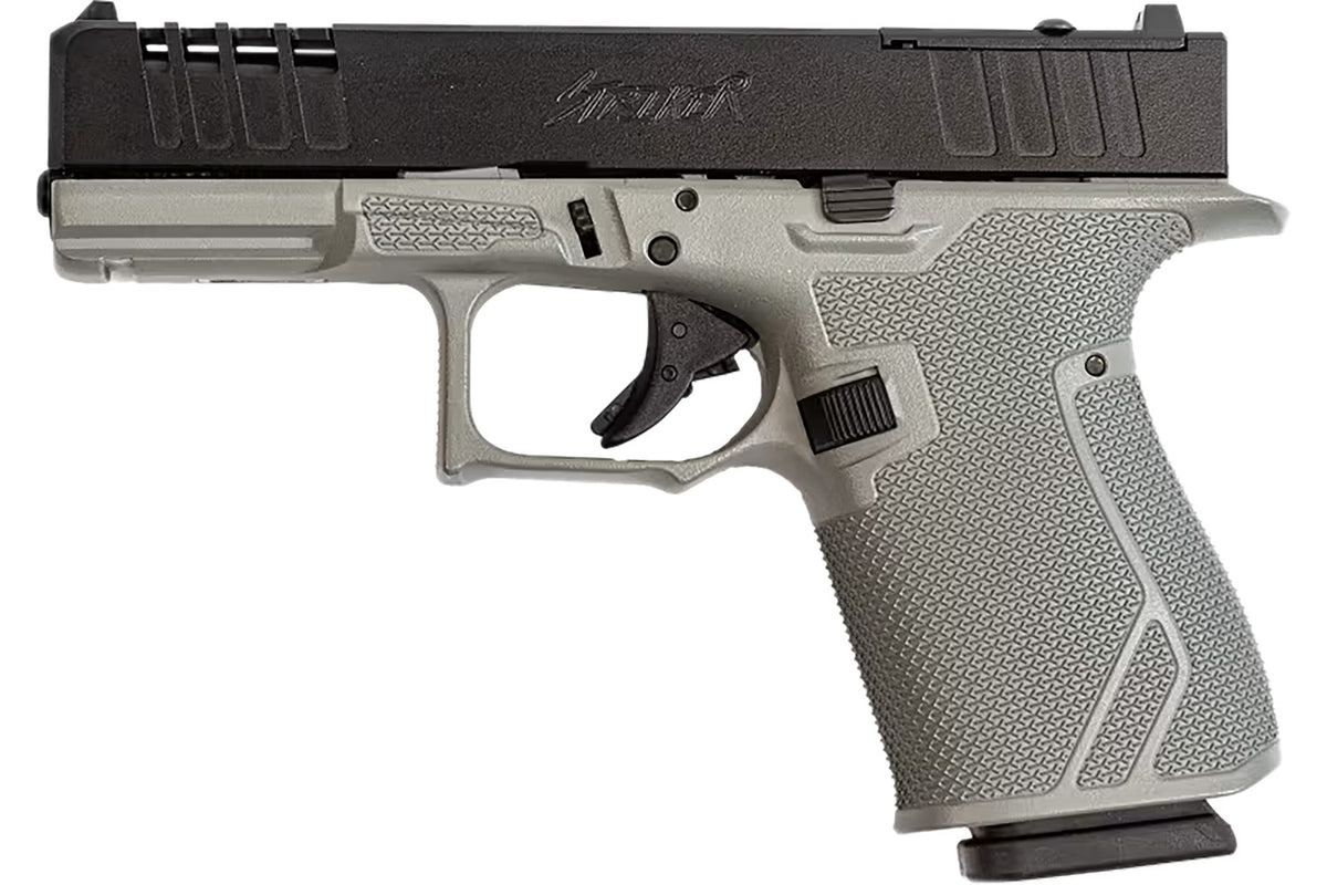 Great Lakes Firearms GL19SRK Striker 9mm 15+1 4in Pistol - Front/Rear Serrated Slide, Bull Shark Gray Cerakote