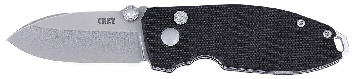 CRKT SQUID 2474 2.27" Stonewashed D2 Steel EDC Folder, Black G10 Handle