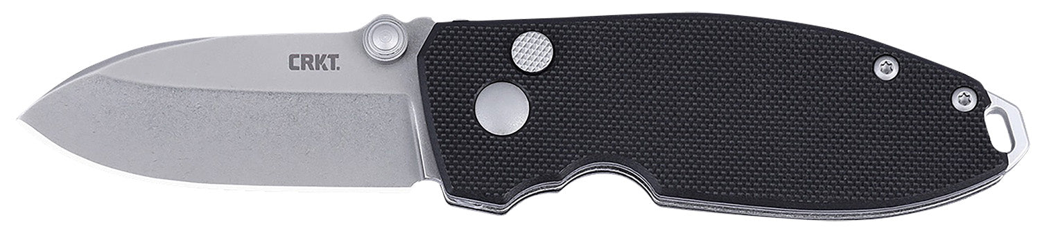 CRKT SQUID 2474 2.27" Stonewashed D2 Steel EDC Folder, Black G10 Handle