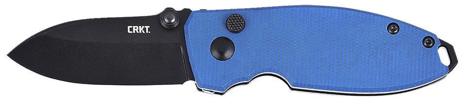CRKT SQUID 2474BD 2.27" Stonewashed D2 Steel EDC Folder, Blue Micarta Handle