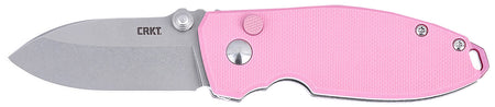 CRKT SQUID 2474P 2.27" Stonewashed D2 Steel EDC Folder, Pink G10 Handle