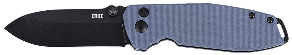 CRKT Squid XM 2495G 2.95" Plain Folding Knife, Black Oxide D2 Blade, Gray G10 Handle