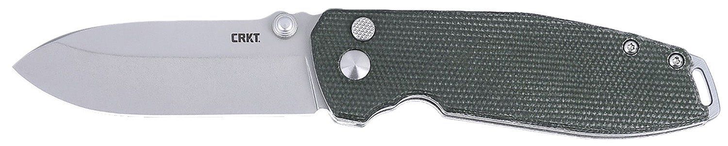 CRKT Squid XM 2495GR 2.95" Plain Stonewashed D2 Folder, Green Micarta Handle