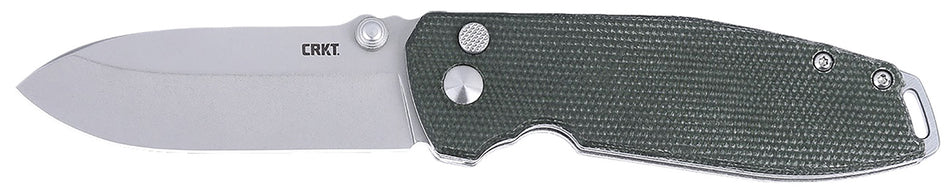 CRKT Squid XM 2495GR 2.95" Plain Stonewashed D2 Folder, Green Micarta Handle