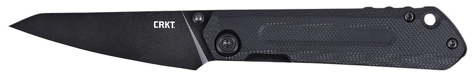 CRKT Straight 2670 2.60" Compact EDC Wharncliffe Folder Black Oxide D2 Blade, Black G10