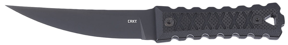 CRKT HZ4 2924 4.76" Fixed Tanto Blade Black TiNi SK-5 Steel, Black G10 Handle