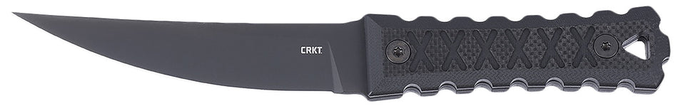 CRKT HZ4 2924 4.76" Fixed Tanto Blade Black TiNi SK-5 Steel, Black G10 Handle