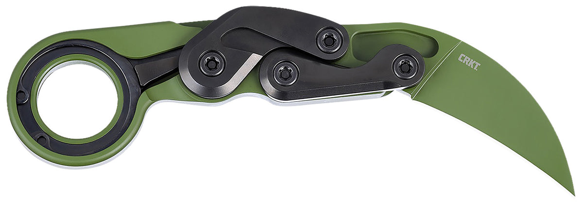 CRKT Provoke 4040BG 2.41" Karambit Folder Bright Green Cerakote D2 Blade, Green Aluminum Handle