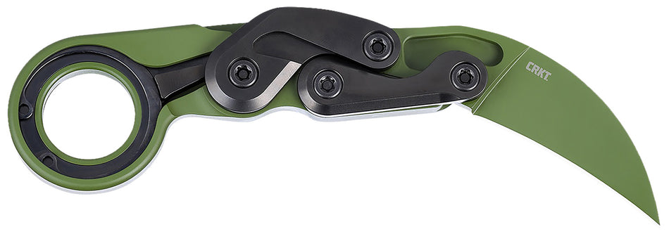 CRKT Provoke 4040BG 2.41" Karambit Folder Bright Green Cerakote D2 Blade, Green Aluminum Handle