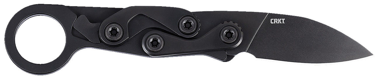CRKT Provoke EDC 4050K 2.47" Plain D2 Steel Folder Black Oxide Blade, Black Aluminum Handle