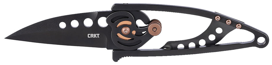 CRKT Snap Lock 5102NK 2.55" Plain Black TiNi 420J2 Folder, Black Stainless Steel Handle