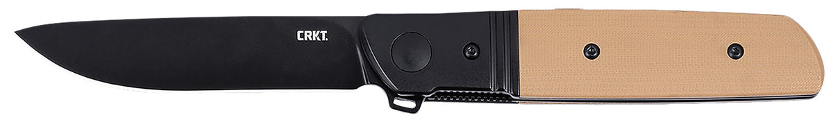 CRKT Bamboozled 5720B 3.34" Plain Black Oxide D2 Folder, Bronze and Black G10/SS Handle