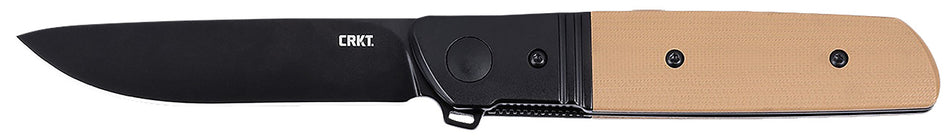 CRKT Bamboozled 5720B 3.34" Plain Black Oxide D2 Folder, Bronze and Black G10/SS Handle