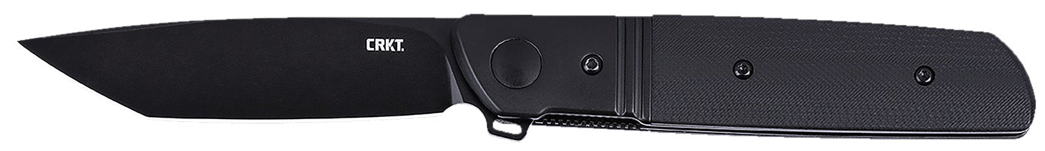 CRKT Bamboozled 5720K 3.31" Tanto Plain Black Oxide D2 Folder, Black G10/SS Handle