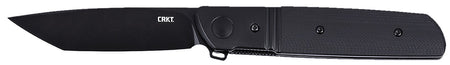 CRKT Bamboozled 5720K 3.31" Tanto Plain Black Oxide D2 Folder, Black G10/SS Handle