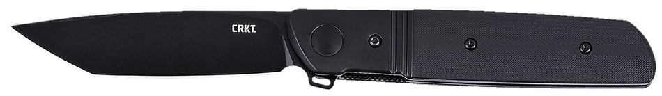 CRKT Bamboozled 5720K 3.31" Tanto Plain Black Oxide D2 Folder, Black G10/SS Handle