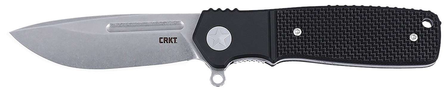 CRKT Homefront Compact K246KXP 2.91" Plain Stonewashed S35VN Folder, Black G10 Handle
