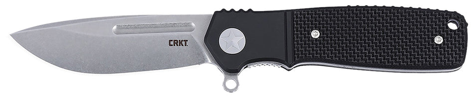 CRKT Homefront Compact K246KXP 2.91" Plain Stonewashed S35VN Folder, Black G10 Handle