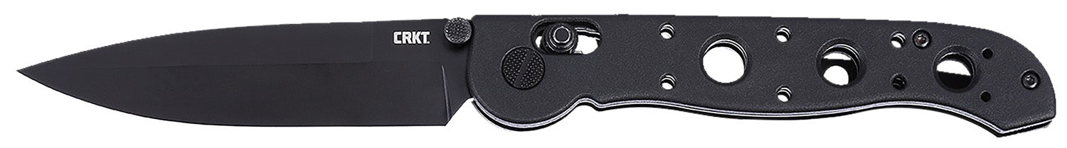 CRKT M16 03XK 3.57" Spear Point Plain Black EDP D2 Folder, Black Grivory Handle