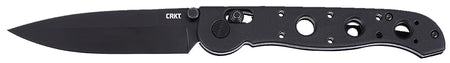 CRKT M16 03XK 3.57" Spear Point Plain Black EDP D2 Folder, Black Grivory Handle