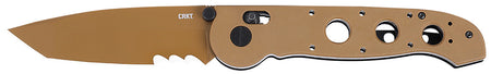 CRKT M16 14XD 3.97" Tanto Part Serrated FDE TiNi 1.4116 Stainless Folder, FDE G10 Handle