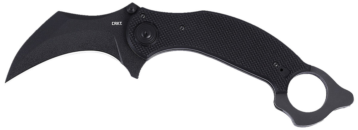 CRKT Du Hoc Deadbolt Fixed Karambit Knife 3.62" Black D2 Steel Blade, Black G10 Handle