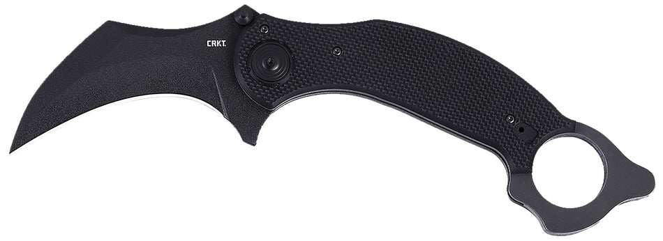 CRKT Du Hoc Deadbolt Fixed Karambit Knife 3.62" Black D2 Steel Blade, Black G10 Handle